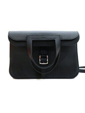 Hermes Heaven Halzan 31 Black Noir Bag Silver